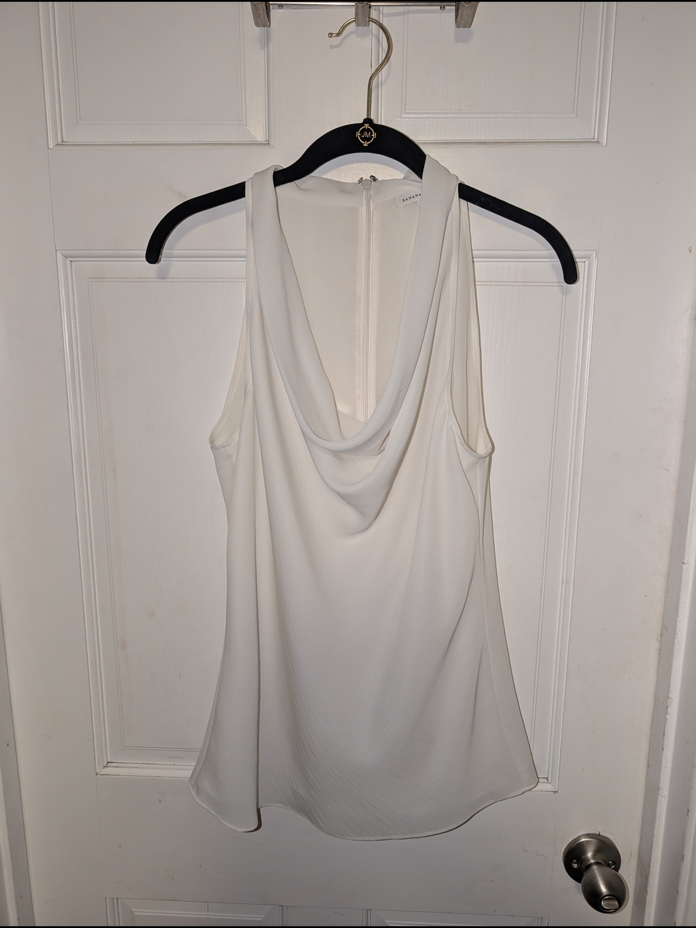 *MOVING SALE* Banana Republic White Draped Cowl Neck Sleeveless Camisole